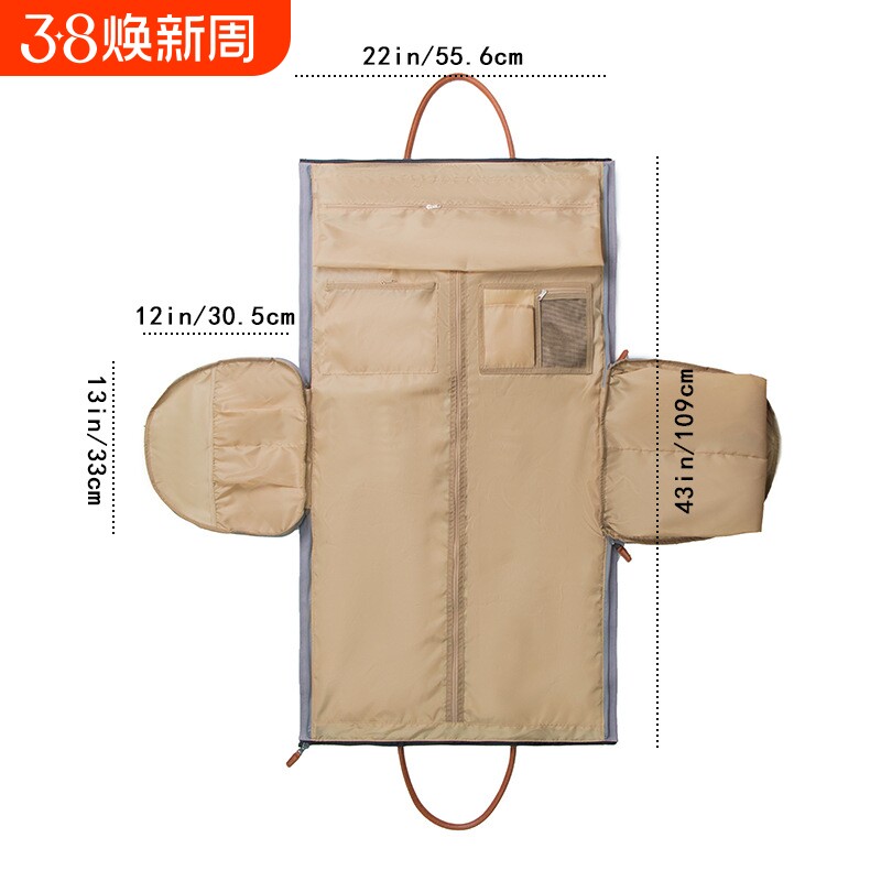 现货新款可转换旅行服装随身行李袋2合1悬挂式手提箱西装旅行包