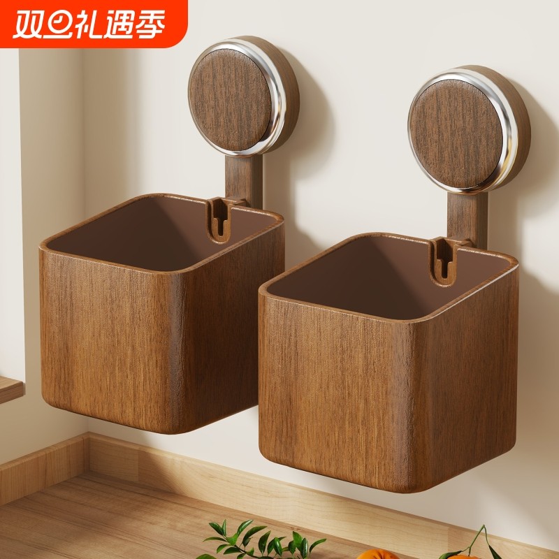 厨房葱姜蒜收纳盒吸盘置物架贴墙壁挂式多功能大容量调味料储物架