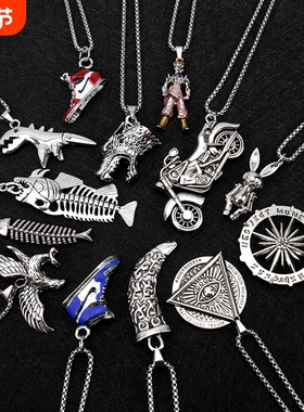 嘻哈项链男女小众潮流毛衣链配饰