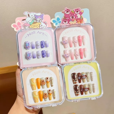 儿童穿戴甲中长款显白女童2025新款美甲小女孩甜美甲片指甲贴