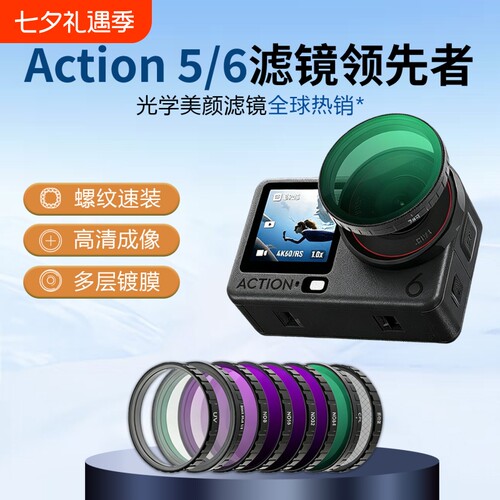 适用Action肖特镜片UV黑柔滤镜