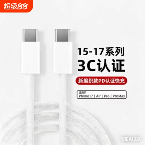 编织快充线PD30W适用苹果iPhone17充电器线16ProMax数据线15手机Air14认证13usbc12加长iPad闪充双c