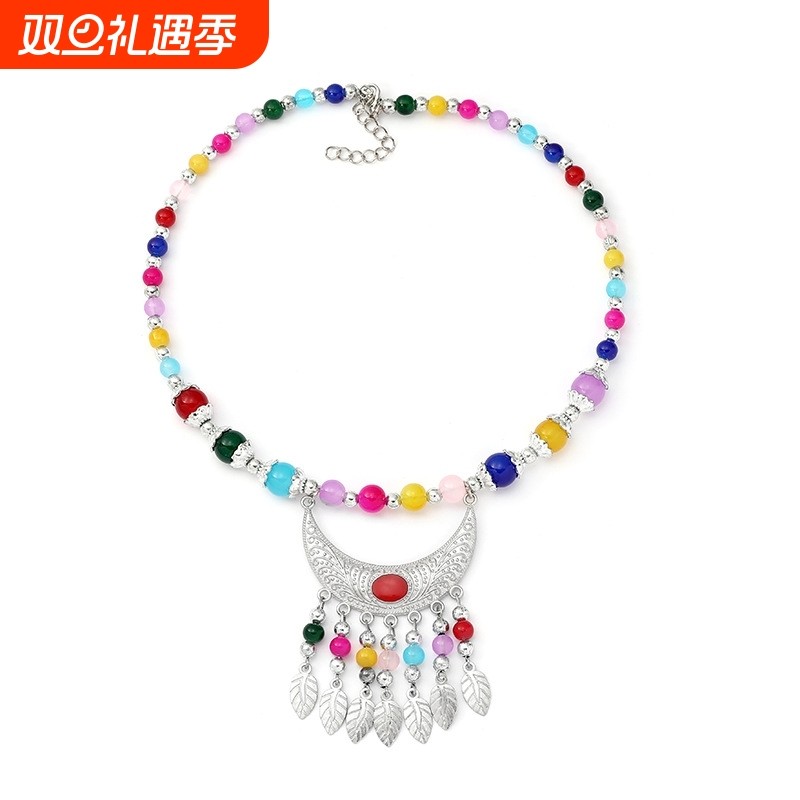 藏风额头链流苏汉服头饰额饰写真眉心坠民族风流苏抹额波西米亚