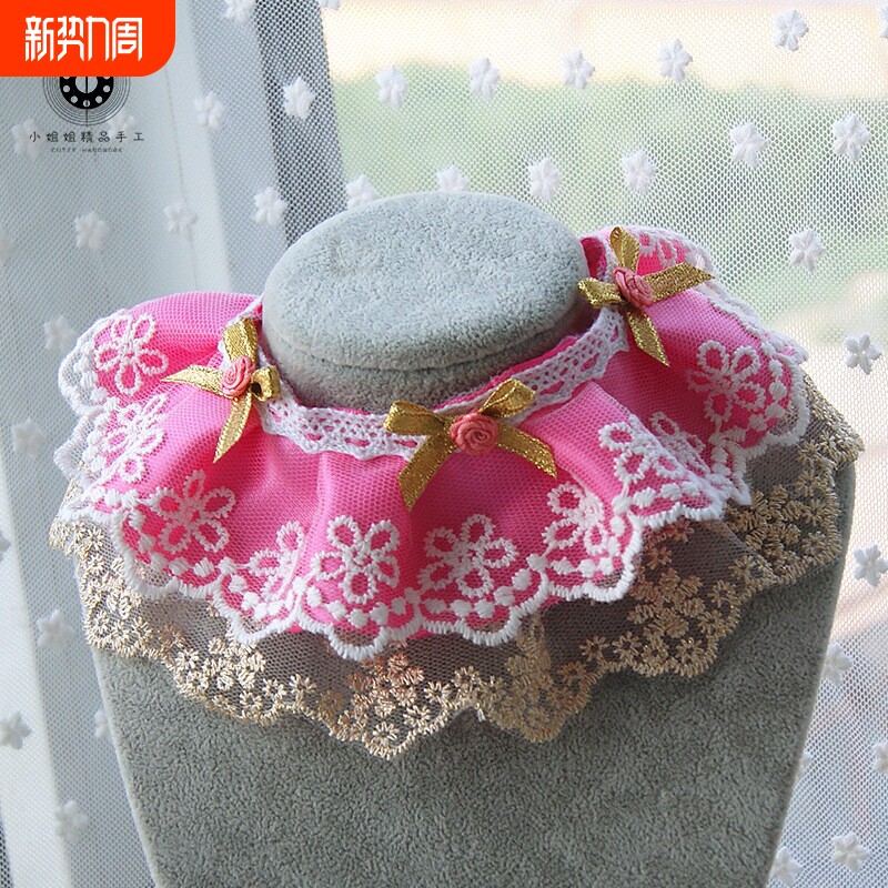 狗狗围脖套公主宠物蕾丝小型犬猫装饰口水巾围嘴围兜小狗领结围巾