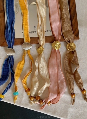 流光溢彩~巨好看绸缎丝巾项链女小众高级感秋冬配饰怕长款毛衣链