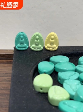 菱镁矿松石无相佛diy手工编织手绳项链文玩时尚饰品隔珠串珠