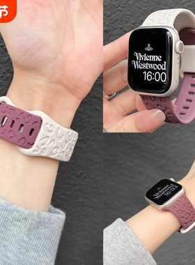 适用于华为fit3手表表带fit4Pro猫爪纹硅胶腕带新款运动手环watchfit4/3代高级感fit2男女替换红色黑色紫色