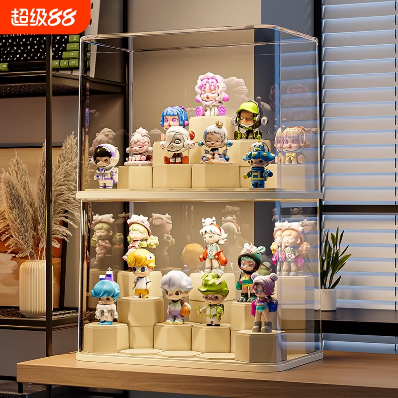 亚克力盲盒收纳展示架透明防尘
