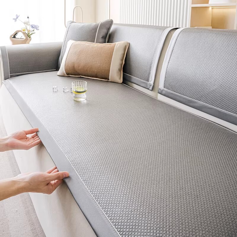 夏季凉席坐垫藤席凉垫夏天款冰垫2026新款防滑沙发垫套罩盖布夏用