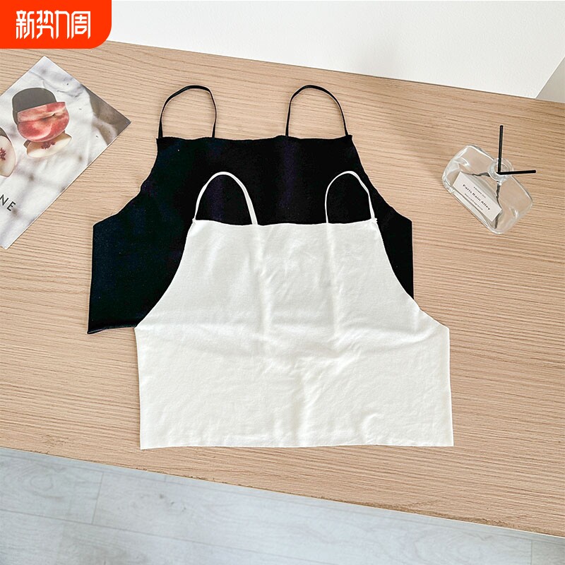 美泊姿纯色吊带背心女夏季超薄打底防走光遮胸后背抹胸裹胸内搭女