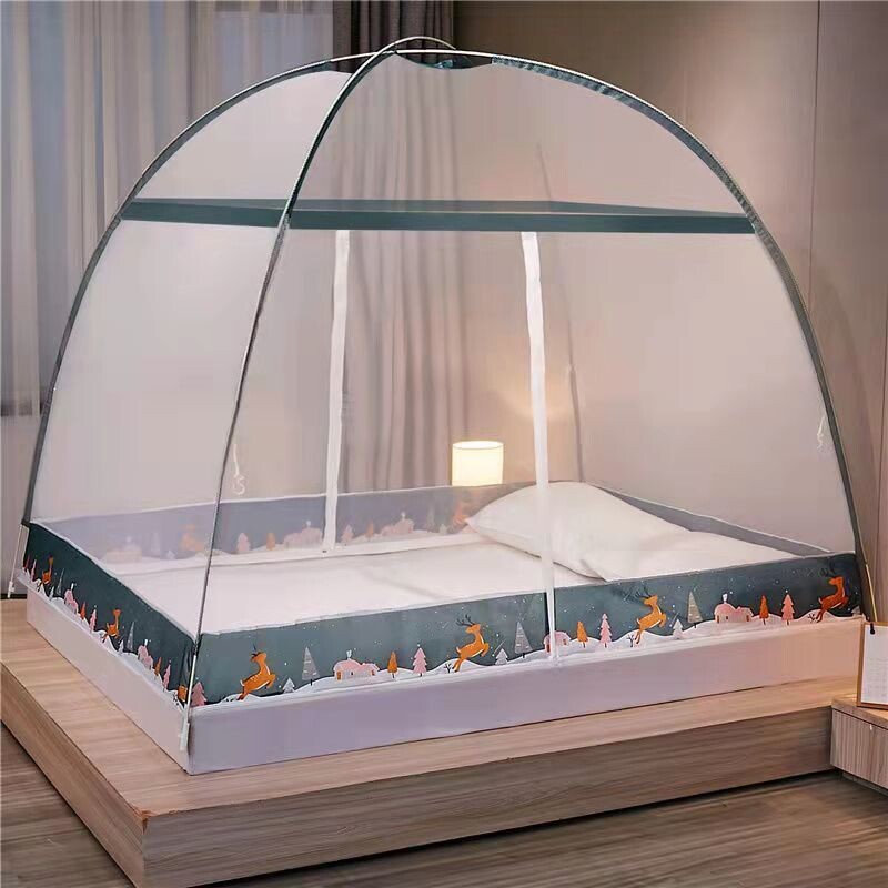 免安装蒙古包蚊帐1.5m床支架加厚加密1.8单双人家用1.0米学