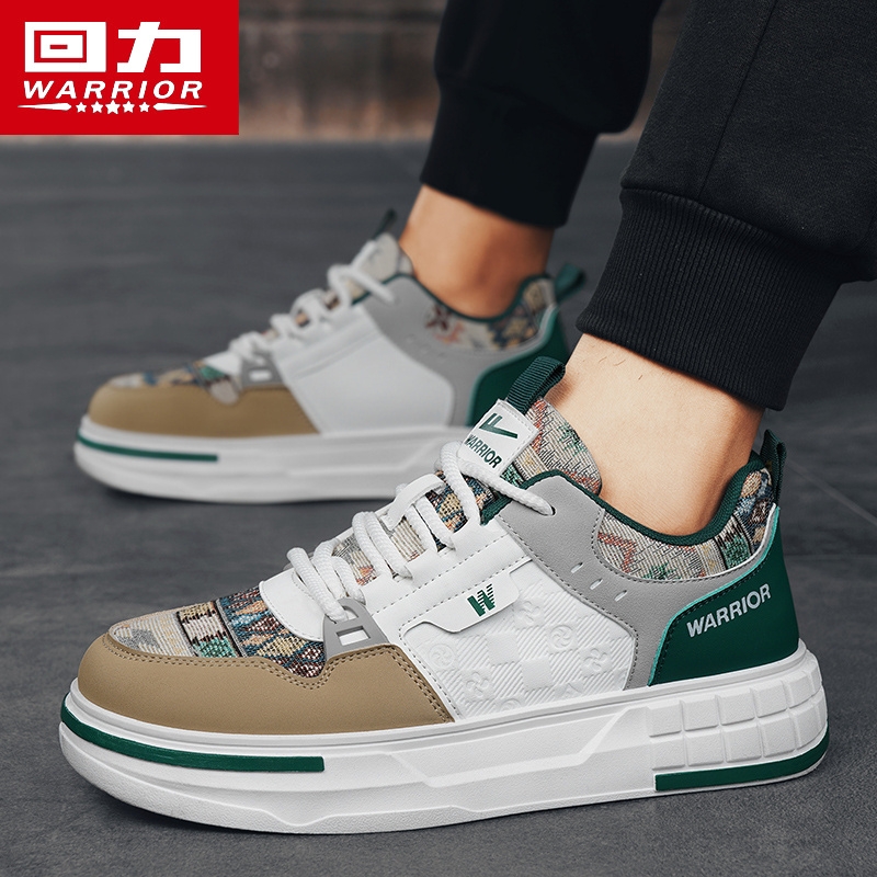 回力男鞋2025新款休闲板鞋厚底拼色百搭小白鞋潮流