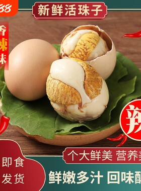 新鲜14天活珠子鸡胚蛋五香味原味熟制钢化蛋毛蛋香辣味13天