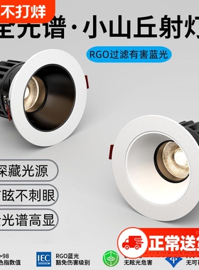 75-90开孔嵌入式COB射灯客厅家用led天花灯深杯山丘角度家居照明