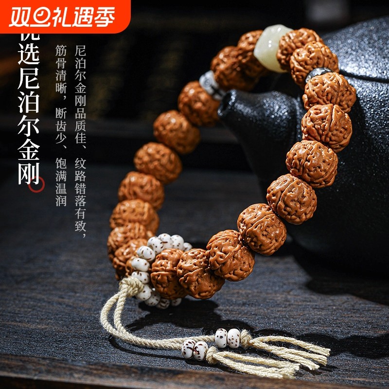 树王爆肉小金刚设计手持菩提子手串男士盘玩手链单圈核桃文玩佛珠