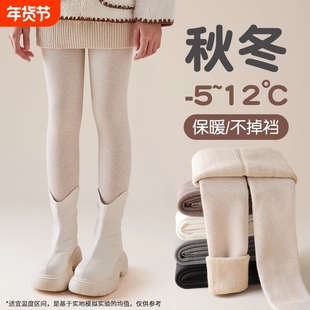 女童打底裤冬季加绒加厚儿童连裤袜春秋薄绒女宝宝外穿打底袜冬天