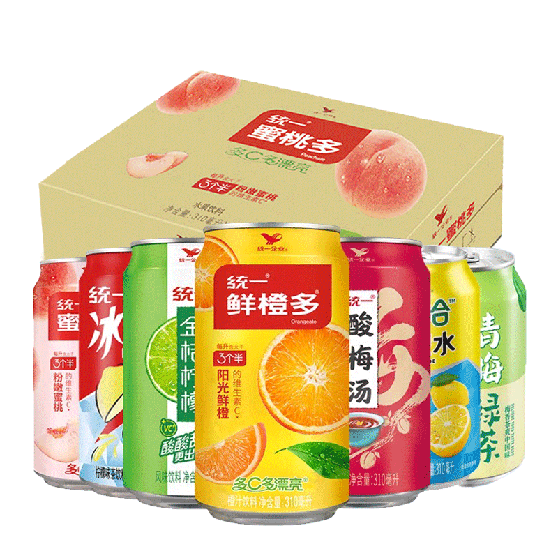 统一310ml冰红茶酸梅汤青梅绿茶