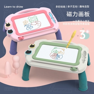 儿童磁性画板彩色涂鸦板幼儿宝宝可擦家用磁力写字板支架玩具