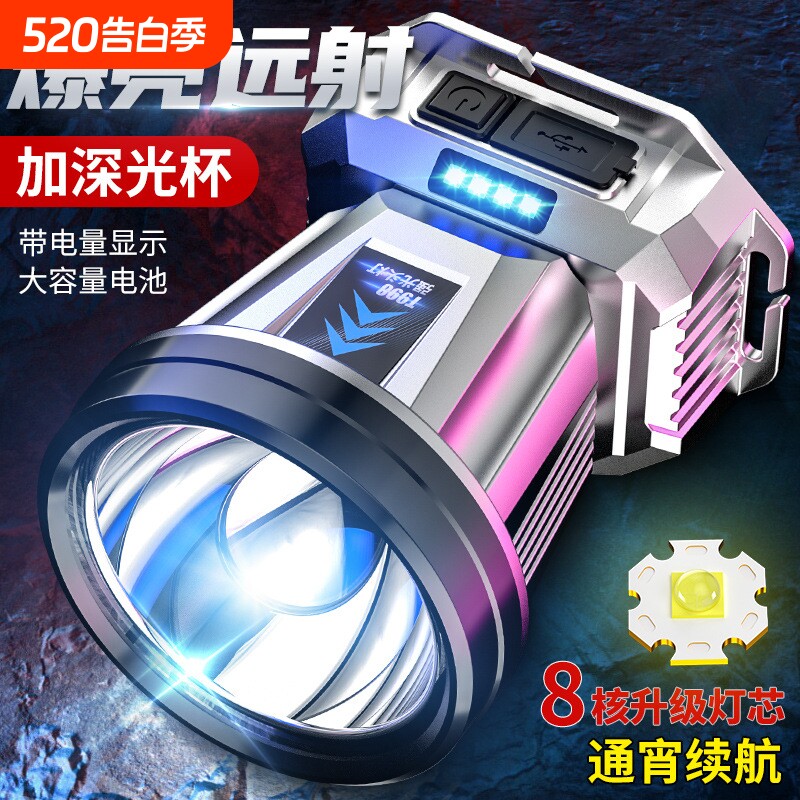 头戴式强光头灯公牛适用LED远射可充电户外夜钓鱼超长续航矿灯