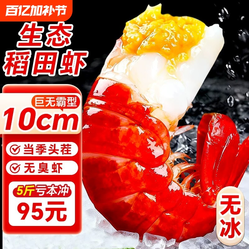 小龙虾尾鲜活冷冻无冰衣特级虾球商用鲜冻批发加热即食小龙虾大号