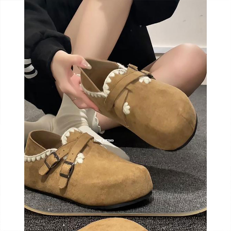 小众设计复古棕色厚底勃肯鞋女2025新款秋季配裙子增高百搭单鞋子