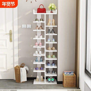 鞋架门口进门靠墙家用入户鞋架子不占地方省空间夹缝收纳多层白色