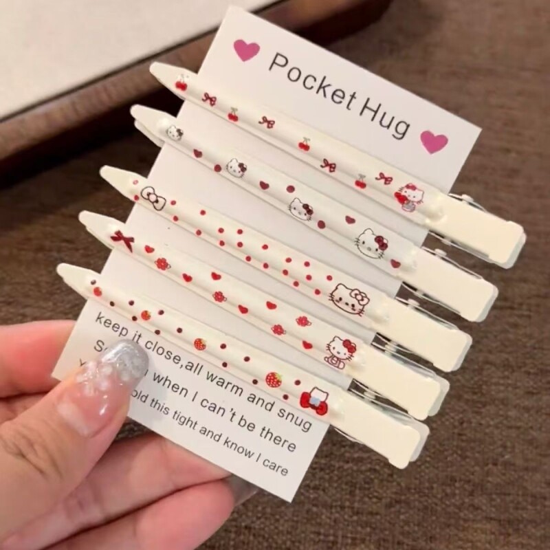 可爱甜美kt猫无痕鸭嘴爆款发夹洗脸夹碎发碎发一字高颜值刘海发卡