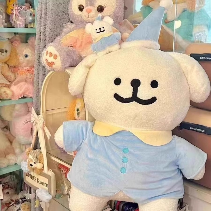 毛绒大号线条小狗玩偶玩具可爱公仔睡觉抱枕少女心布娃娃正版