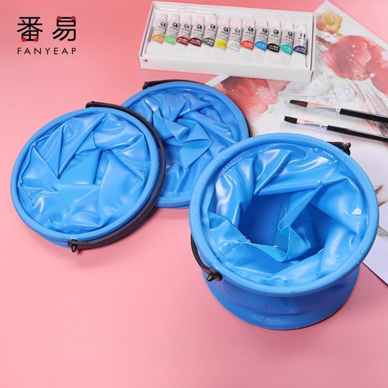 洗笔桶A1PQ0-颜料水粉绘画水彩小水桶便携手提国画油画折叠画