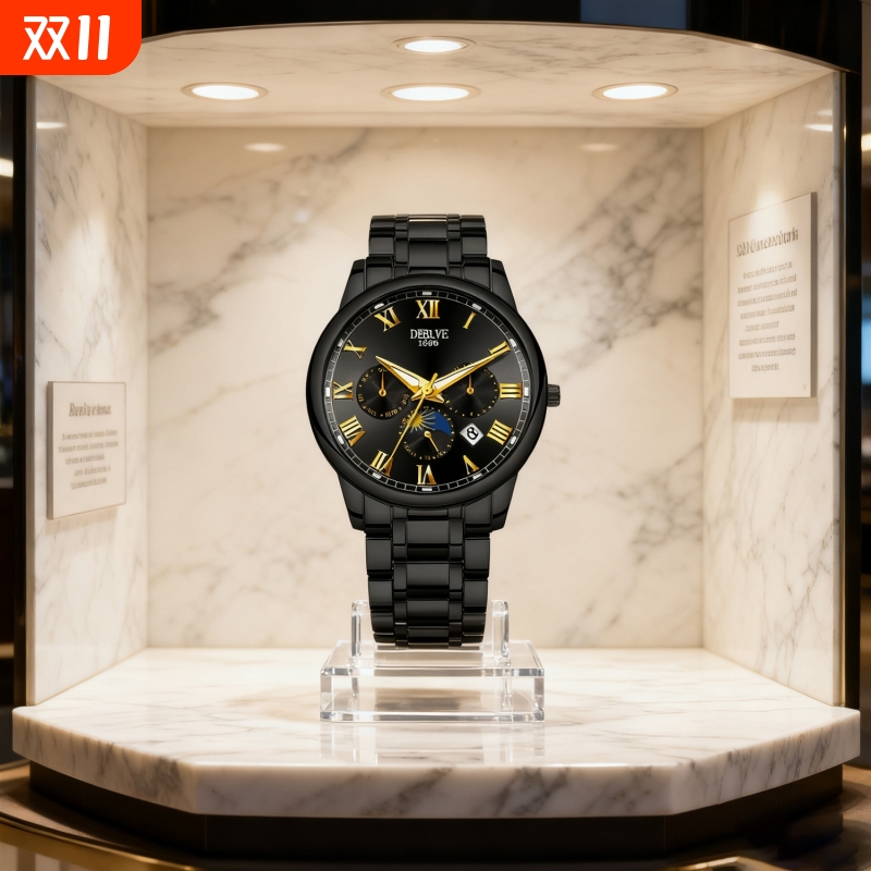 男款手表防水石英腕表高级感男士全自动非机械表正品名牌钢带商务