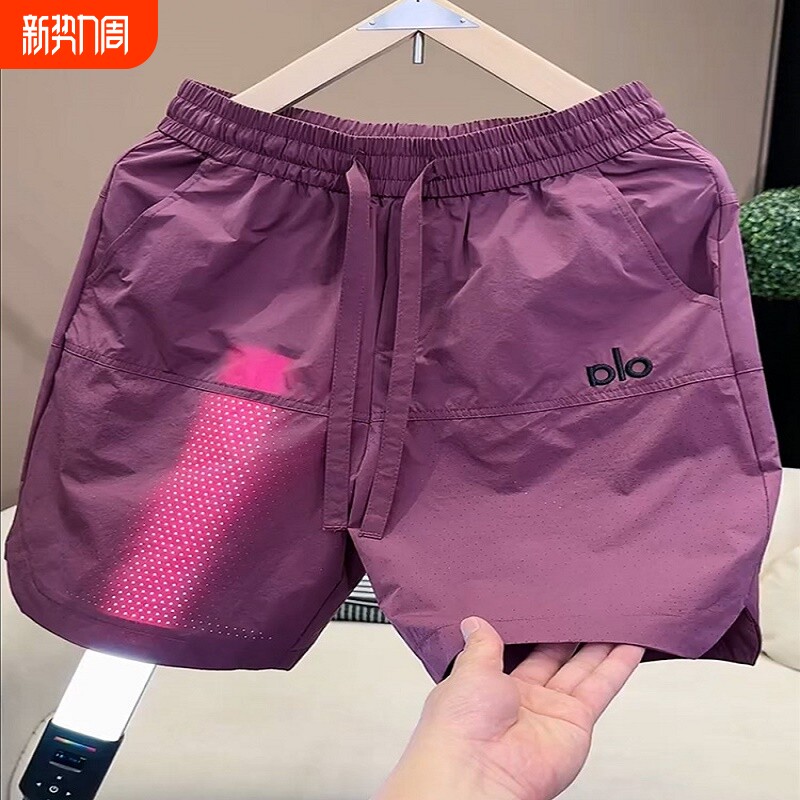 2026男士夏季薄款速干刺绣短裤潮流百搭时尚舒适透气运动五分裤男