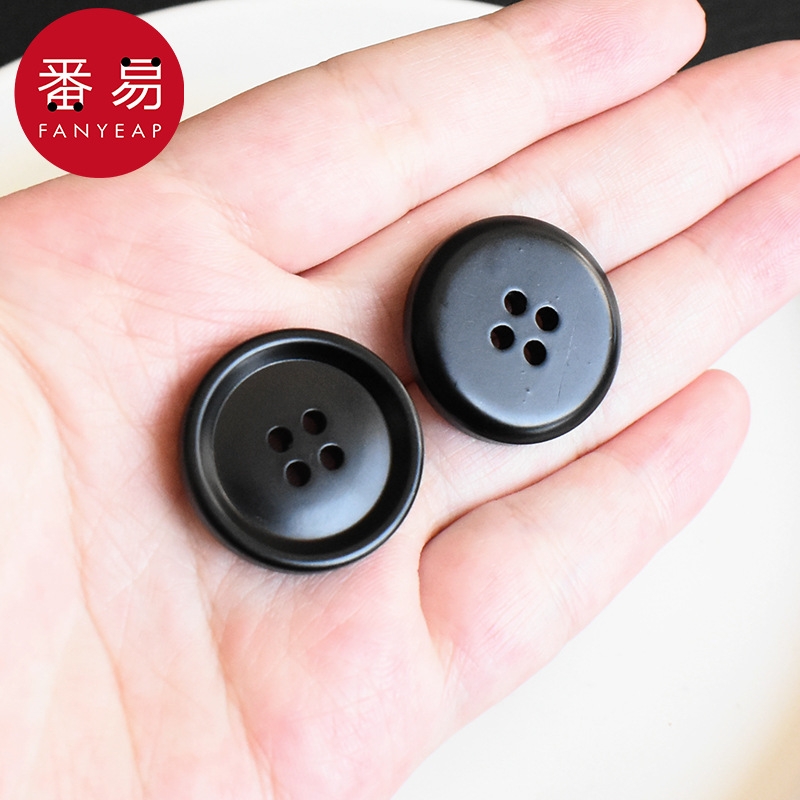 纽扣/大衣AB1sn0-西装纽扣四眼扣男女黑色大衣风衣扣外套毛衣扣