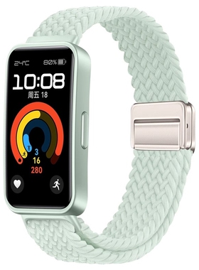 适用华为手环10表带新款尼龙编织智能运动9创意磁吸扣8时尚男女生小红书同款蓝色