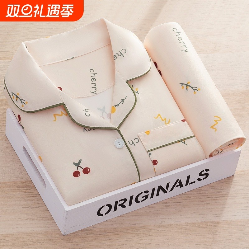 高档睡衣春秋季女士长袖长裤时尚休闲洋气妈妈秋冬家居服套装薄款