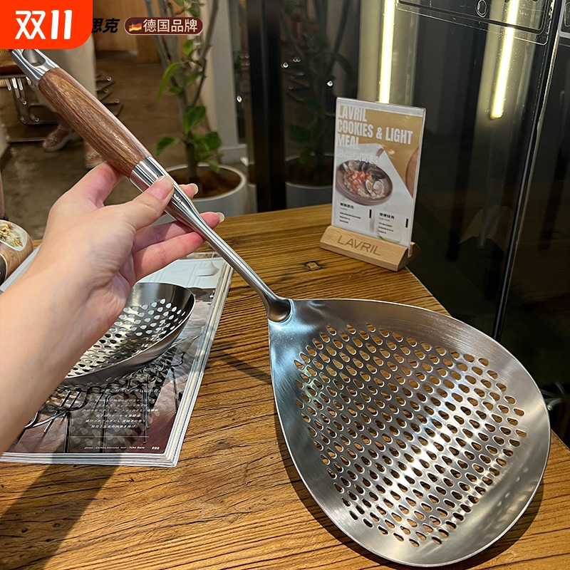 食品级316不锈钢大漏勺厨房家用漏网勺拌面油炸水饺捞勺专用笊篱