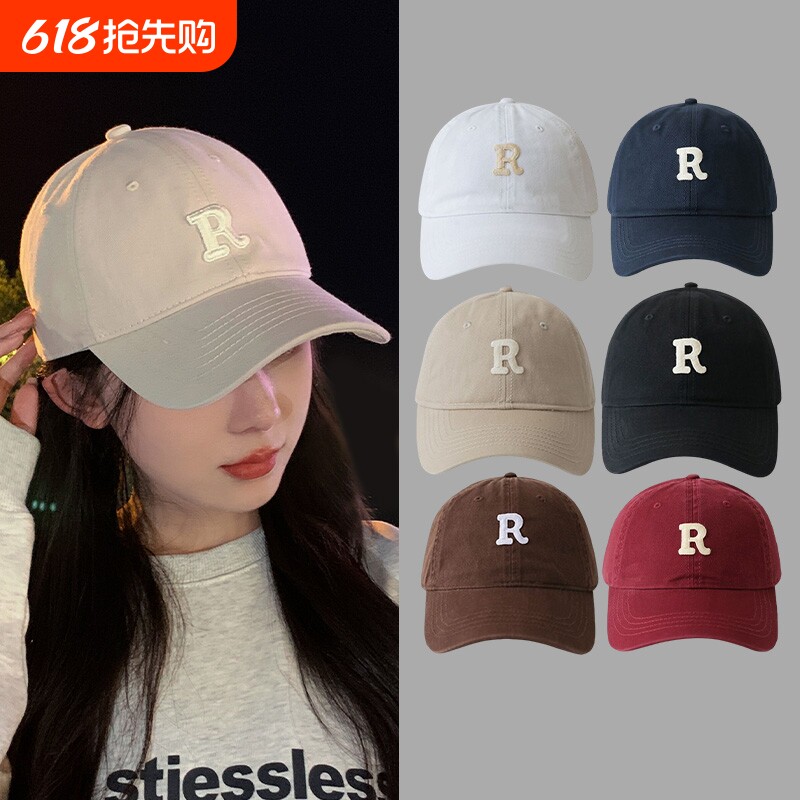 棒球帽女2023新款美式黑色帽子秋冬大头围显脸小男款软顶鸭舌帽潮