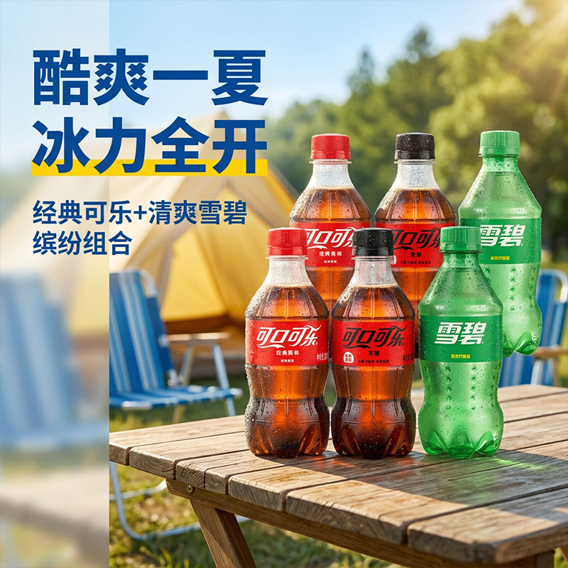 可口可乐含糖/无糖夏日饮料300ml混合多口味批发汽水碳酸网红饮品