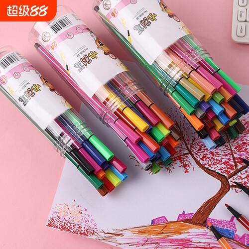 幼儿园小学生专用水彩笔可水洗无毒24涂色笔12色智力高颜值创意