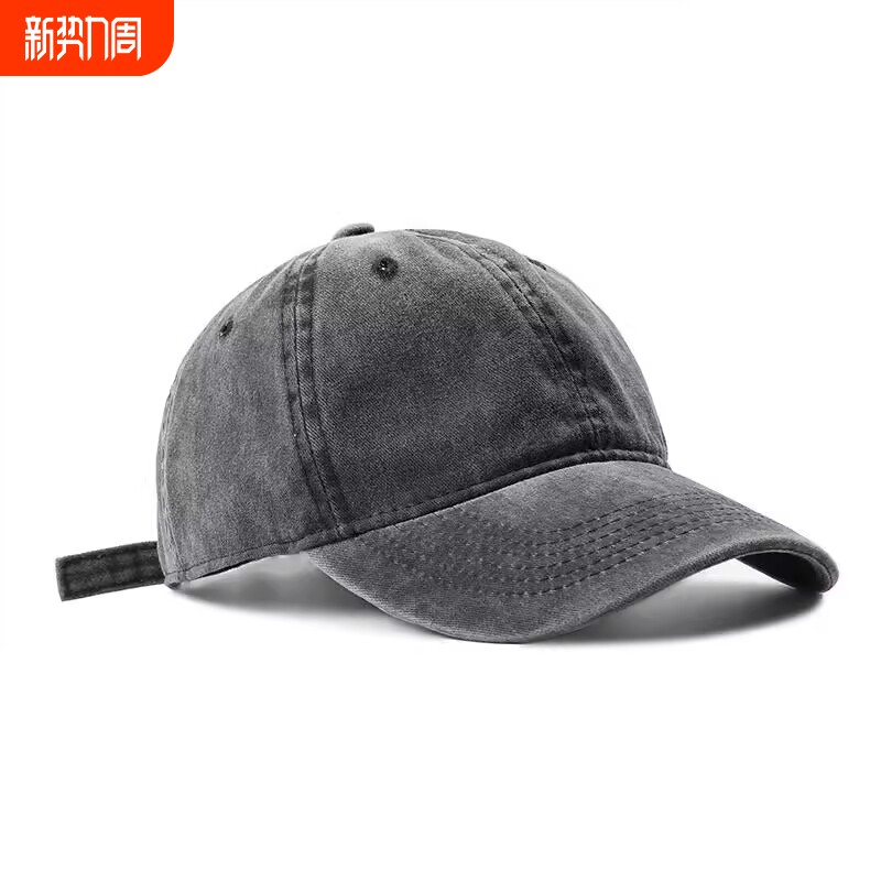 帽子男春夏水洗潮牌韩版复古牛仔做旧运动户外光板情侣鸭舌帽子女