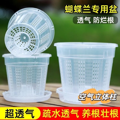 蝴蝶兰花盆空气柱镂空圆形花盆