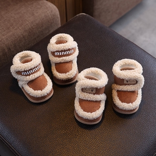 1岁男女宝宝小月龄6 秋冬季 步前棉鞋 12个月加绒保暖3 婴儿软底鞋