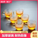 加厚小杯子玻璃家用喝水茶杯喝茶杯耐高温水杯茶具透明茶道杯配件