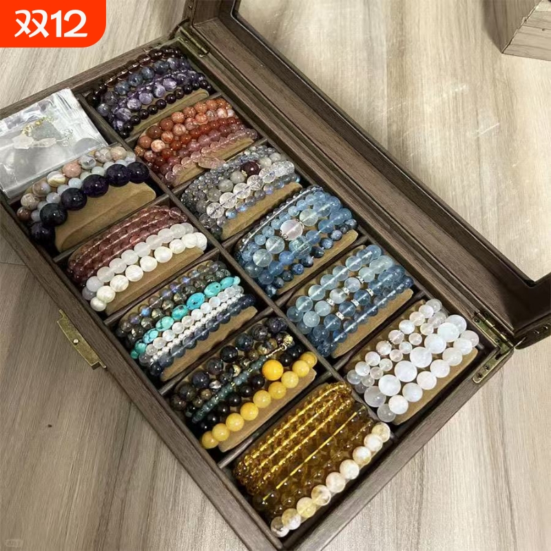 文玩手串收纳盒水晶手链首饰盒手镯配饰透明展示盒精致创意桌面