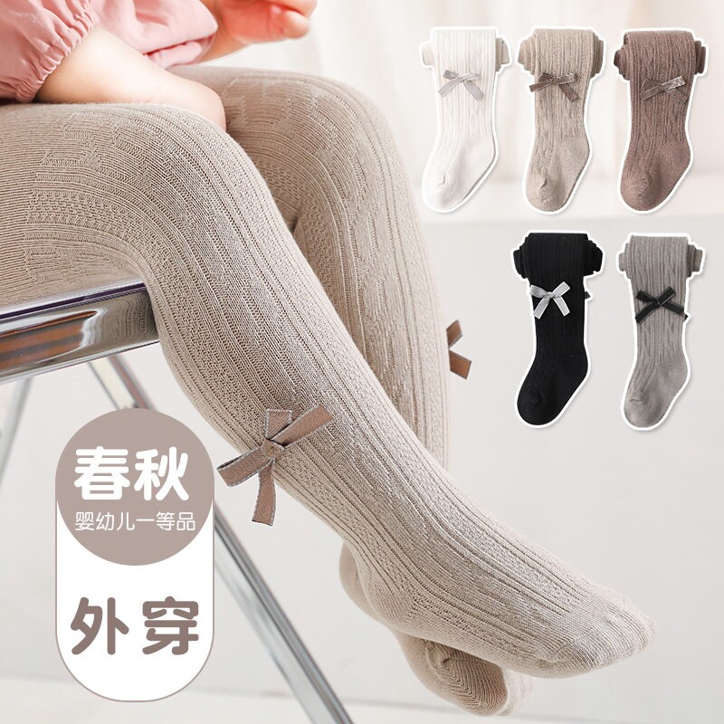 婴儿连裤袜春秋款外穿女童薄款打底裤一岁大pp宝宝棉开档连体袜