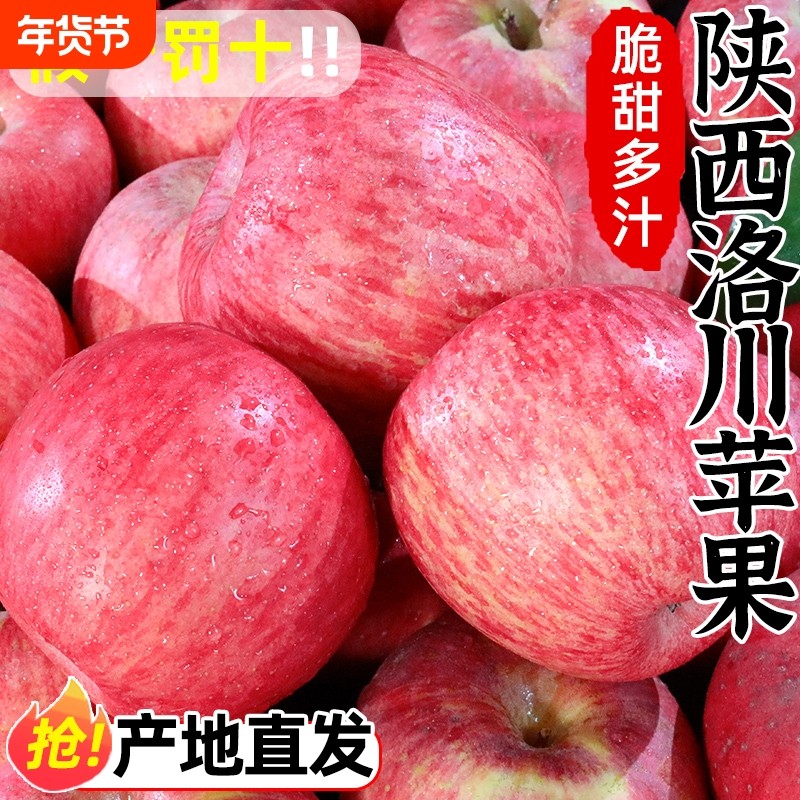 正宗陕西洛川苹果水果新鲜当季整箱时令生鲜脆甜包邮8.5斤好吃,水产肉类/新鲜蔬果/熟食,苹果,淘宝优惠券,粉丝福利购,淘宝优惠卷
