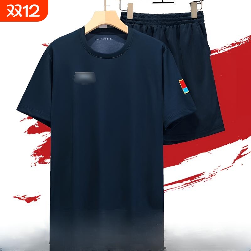 正品夏季飞行员空体能训练服男女上衣短袖作训空T恤套装圆领衫