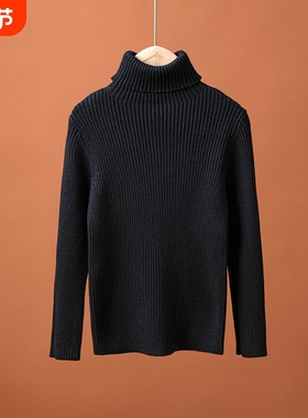 女童高领毛衣秋冬打底衫长袖纯色针织衫儿童HDD349白色黑色灰色