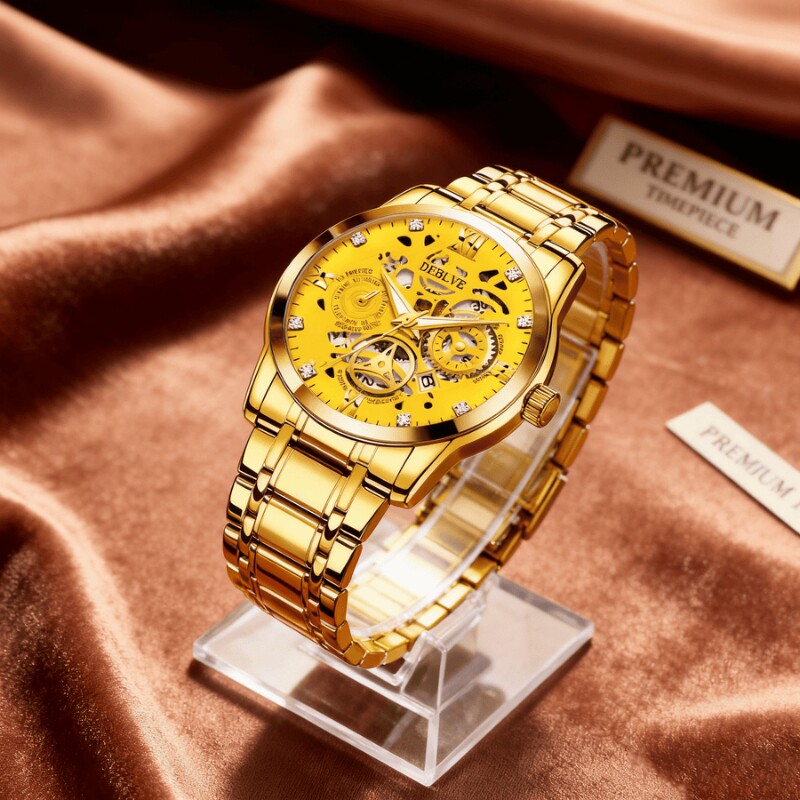 手表男款全自动男表数字双日历防水腕表男机械风全自动防水高级感