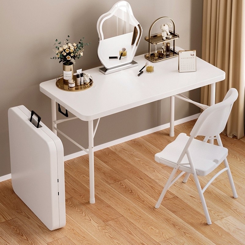 折叠桌家用餐桌户外夜市摆摊长方形小可折叠移动桌面塑料白色黑色