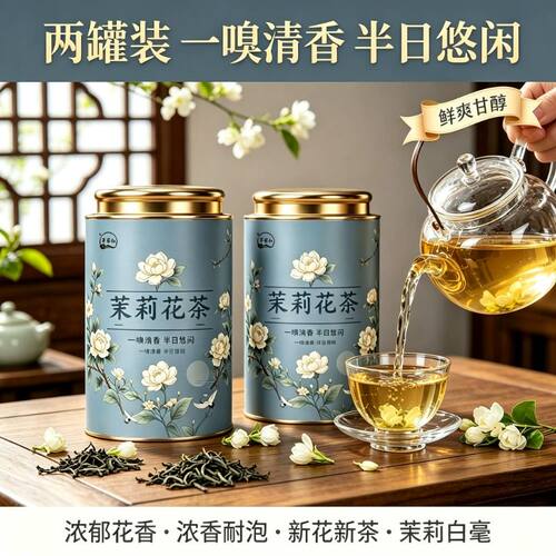 2026新茶茉莉花茶茶叶浓香小白豪